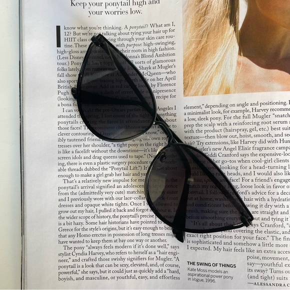 Accessories - Vintage Cat-eye Black Metal Frame Sunglasses